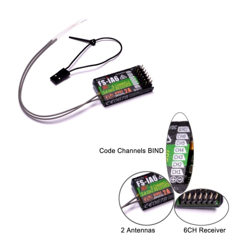 Drone Battery Plate - Ricevitore Flysky FS-IA6 6CH doppia antenna